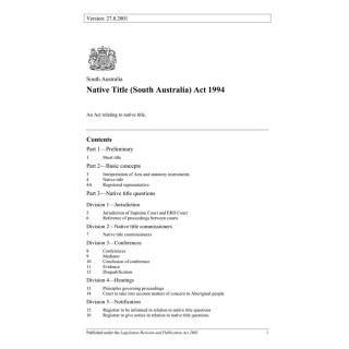 Native Title (South Australia) Act 1994