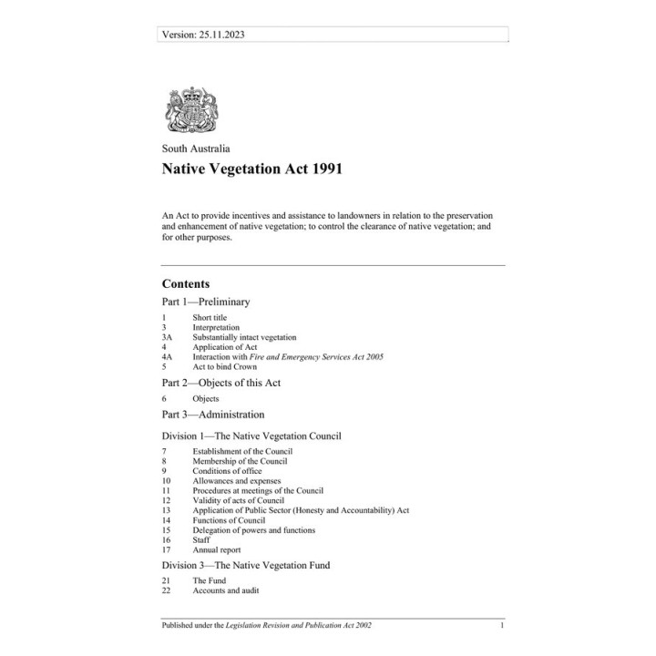 Native Vegetation Act 1991