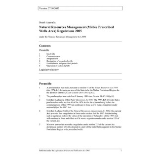 Natural Resources Management (Mallee Prescribed Wells Area) Regulations 2005