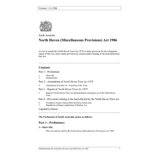 North Haven (Miscellaneous Provisions) Act 1986