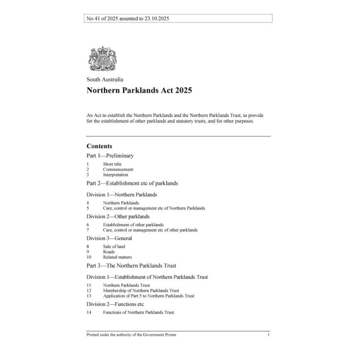 Northern Parklands Act 2025