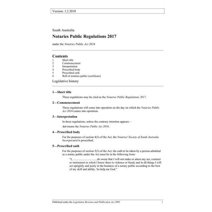 Notaries Public Regulations 2017
