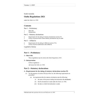 Oaths Regulations 2021