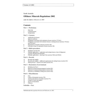 Offshore Minerals Regulations 2002