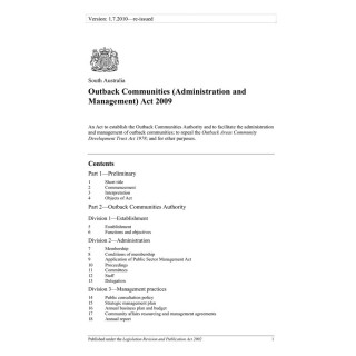 Outback Communities (Administration and Management) Act 2009