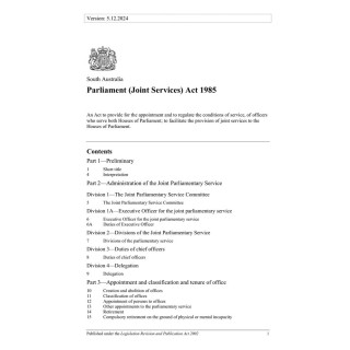 Parliament (Joint Services) Act 1985