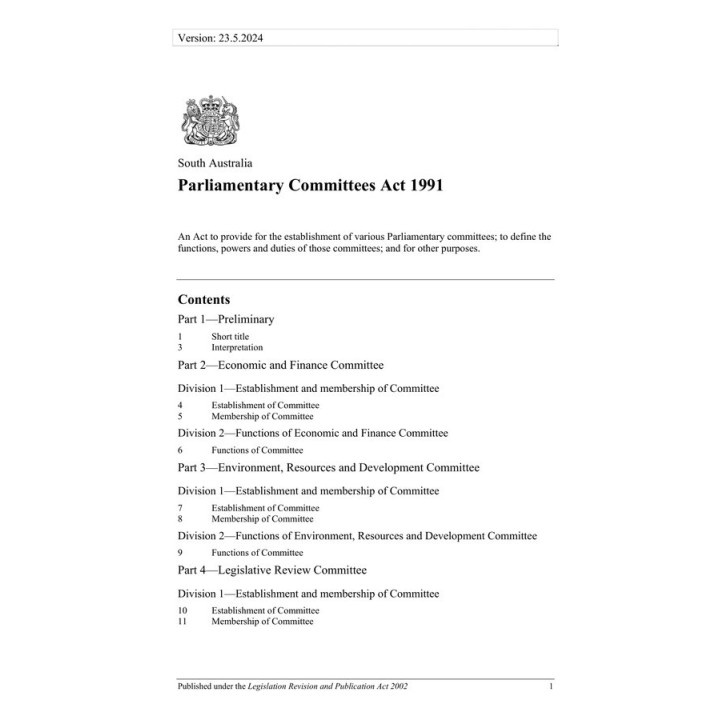 Parliamentary Committees Act 1991
