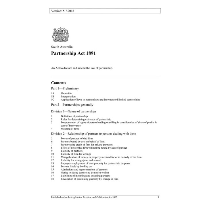 Partnership Act 1891