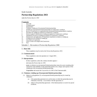 Partnership Regulations 2021