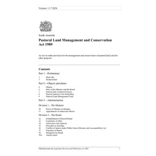 Pastoral Land Management and Conservation Act 1989