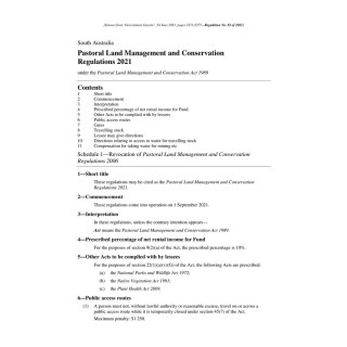 Pastoral Land Management and Conservation Regulations 2021