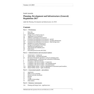 Planning, Development and Infrastructure (General) Regulations 2017