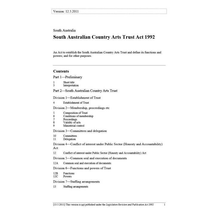 South Australian Country Arts Trust Act 1992
