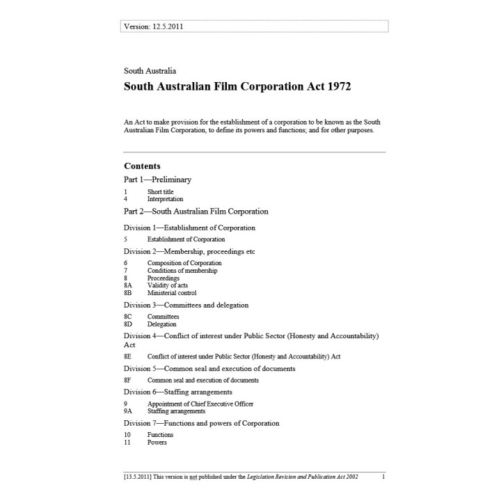 South Australian Film Corporation Act 1972