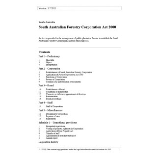 South Australian Forestry Corporation Act 2000