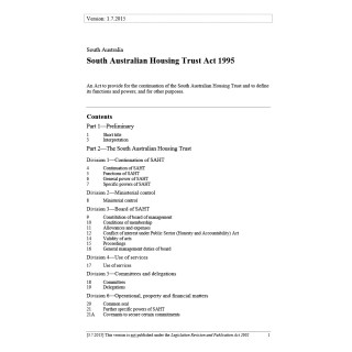 South Australian Housing Trust Act 1995