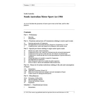 South Australian Motor Sport Act 1984