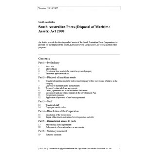 South Australian Ports (Disposal of Maritime Assets) Act 2000