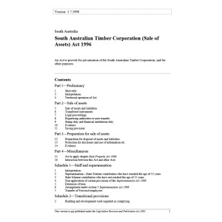 South Australian Timber Corporation (Sale of Assets) Act 1996