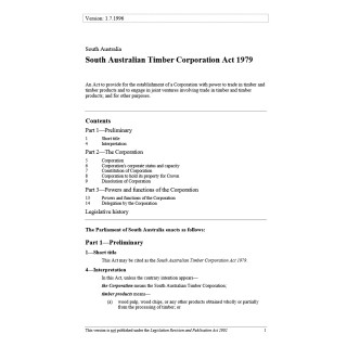 South Australian Timber Corporation Act 1979