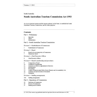 South Australian Tourism Commission Act 1993