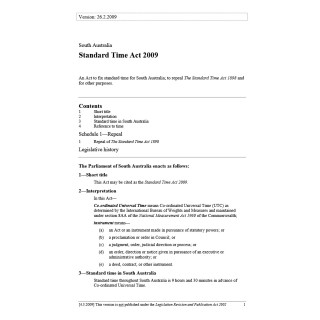 Standard Time Act 2009