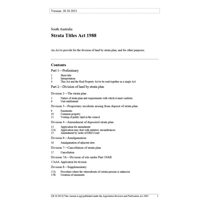 Strata Titles Act 1988