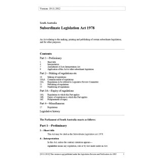 Subordinate Legislation Act 1978