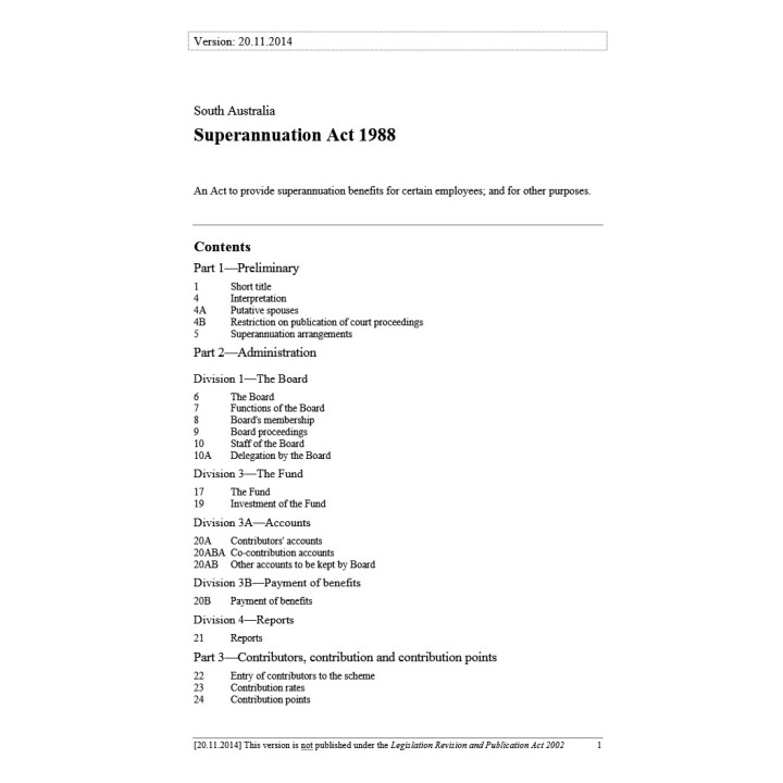 Superannuation Act 1988