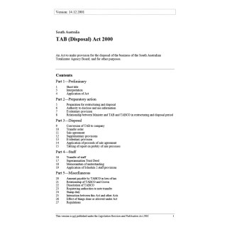 TAB (Disposal) Act 2000