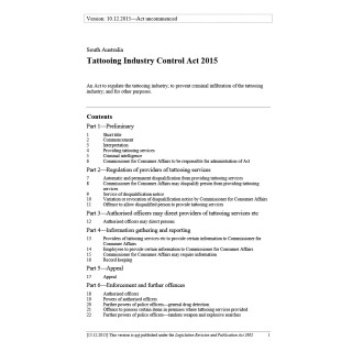 Tattooing Industry Control Act 2015