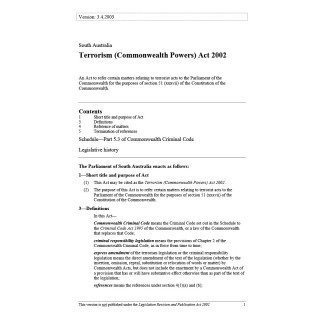 Terrorism (Commonwealth Powers) Act 2002