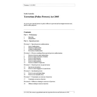 Terrorism (Police Powers) Act 2005