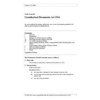 Unauthorised Documents Act 1916