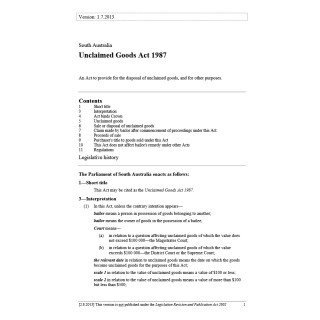 Unclaimed Goods Act 1987