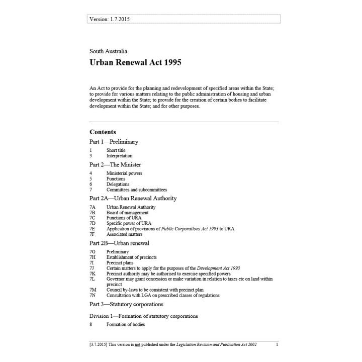 Urban Renewal Act 1995