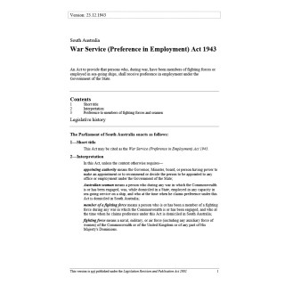 War Service (Preference in Employment) Act 1943