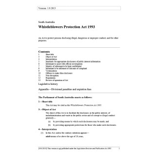 Whistleblowers Protection Act 1993