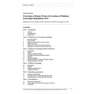 Protection of Marine Waters (Prevention of Pollution from Ships) Regulations 2013