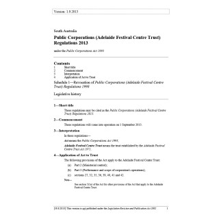 Public Corporations (Adelaide Festival Centre Trust) Regulations 2013