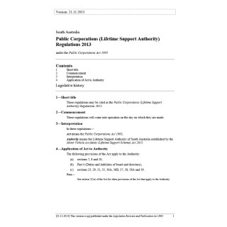Public Corporations (Lifetime Support Authority) Regulations 2013