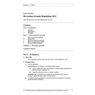 Recreation Grounds Regulations 2011