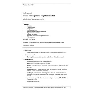 Sexual Reassignment Regulations 2015