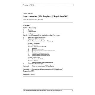 Superannuation (STA Employees) Regulations 2005